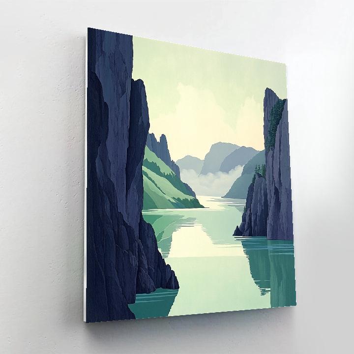Frederick Varley Inspired Mist Rising On Verdant Fjord DIY paint by numbers