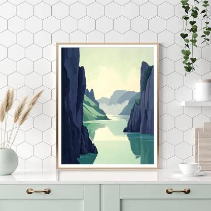 Frederick Varley Inspired Mist Rising On Verdant Fjord DIY paint by numbers