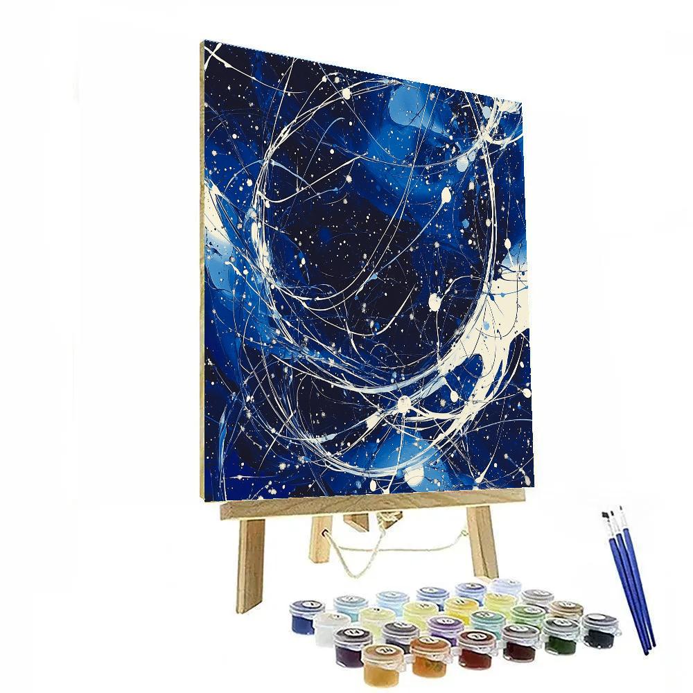 Jackson Pollock Inspired Celestial Pulse Of Dripping Stars paint by color
