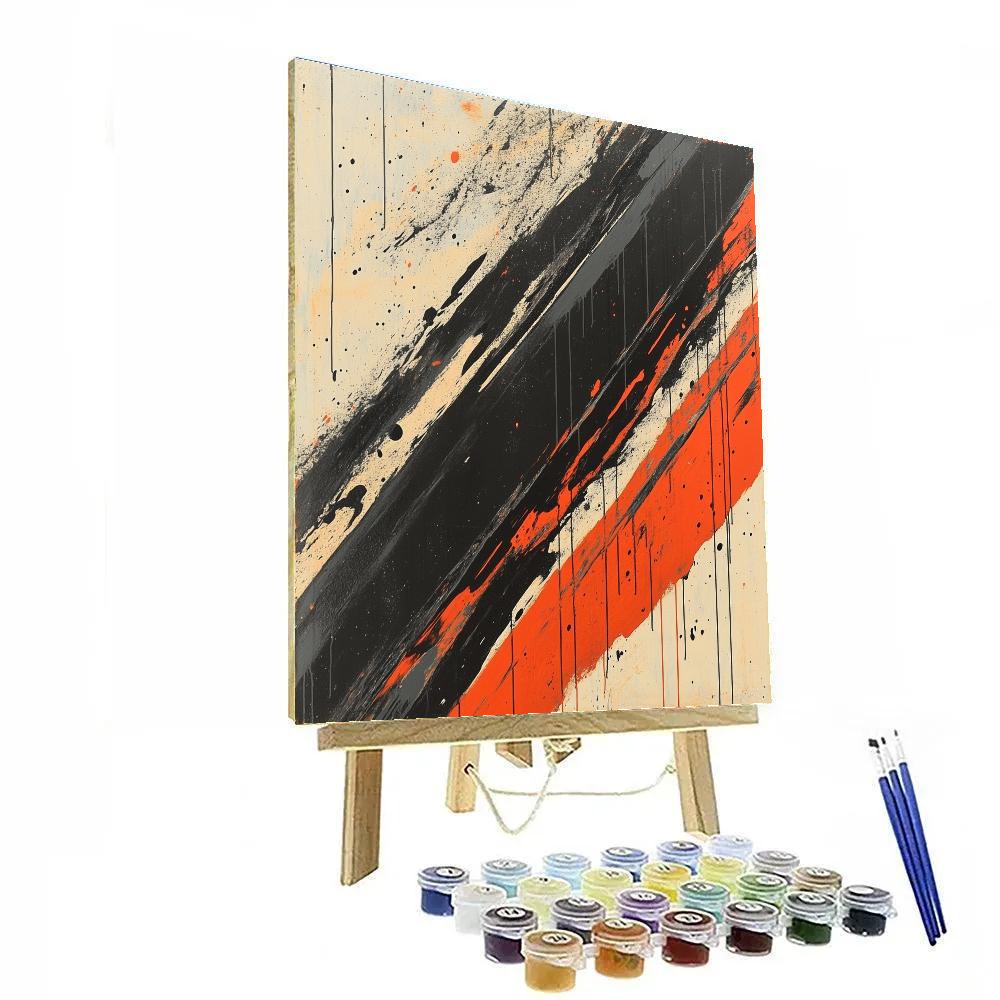 Jackson Pollock Inspired Monsoon Of Obsidian And Ember Number painting