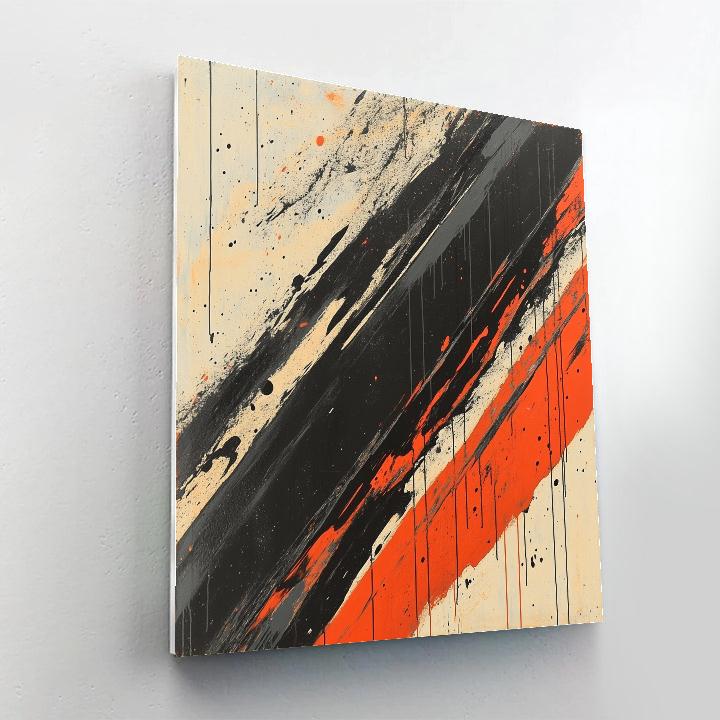 Jackson Pollock Inspired Monsoon Of Obsidian And Ember Number painting