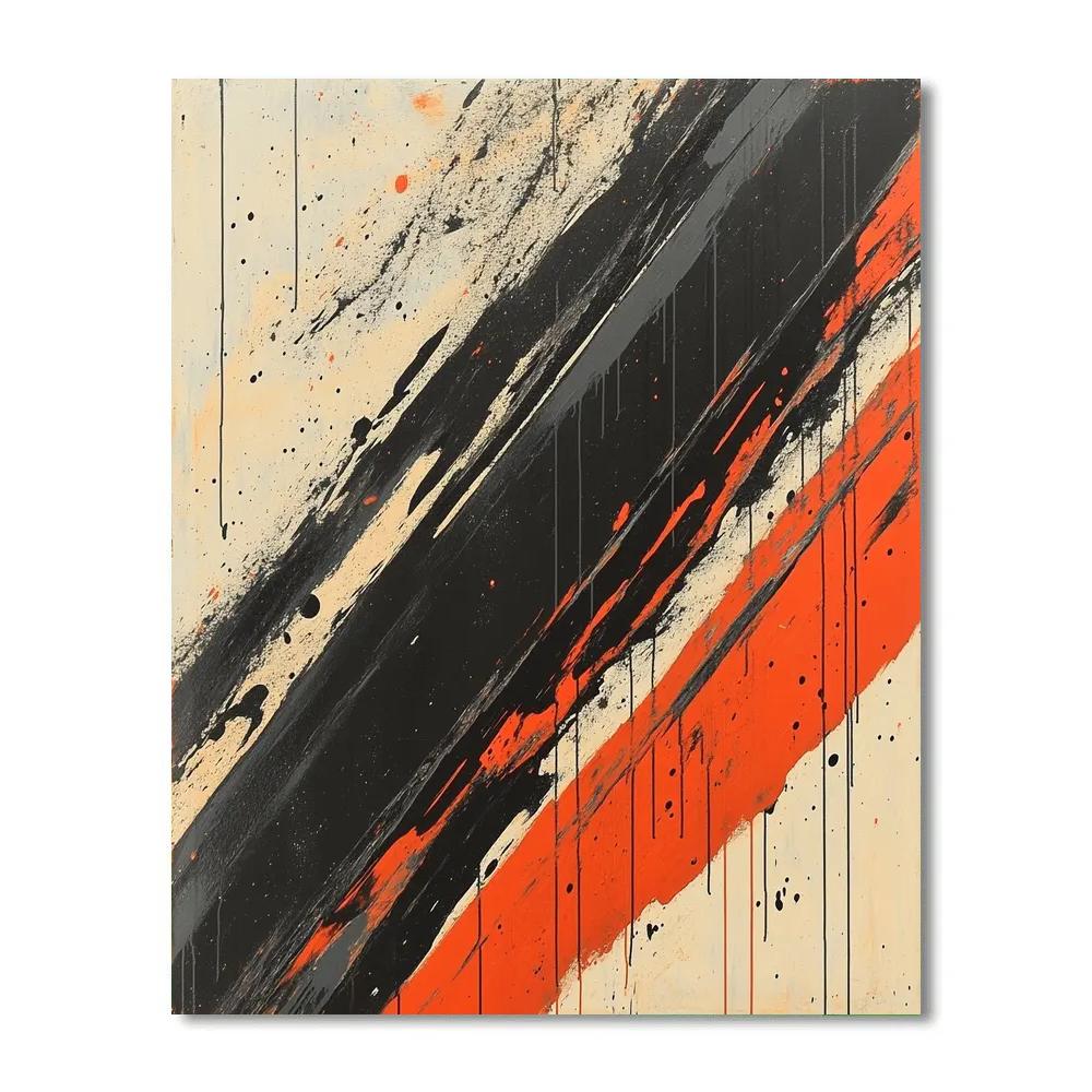 Jackson Pollock Inspired Monsoon Of Obsidian And Ember Number painting