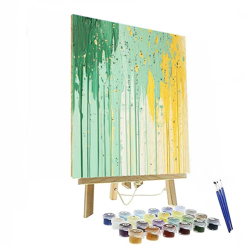 Jackson Pollock Inspired Vernal Resonance In Luminous Drips painting number kit