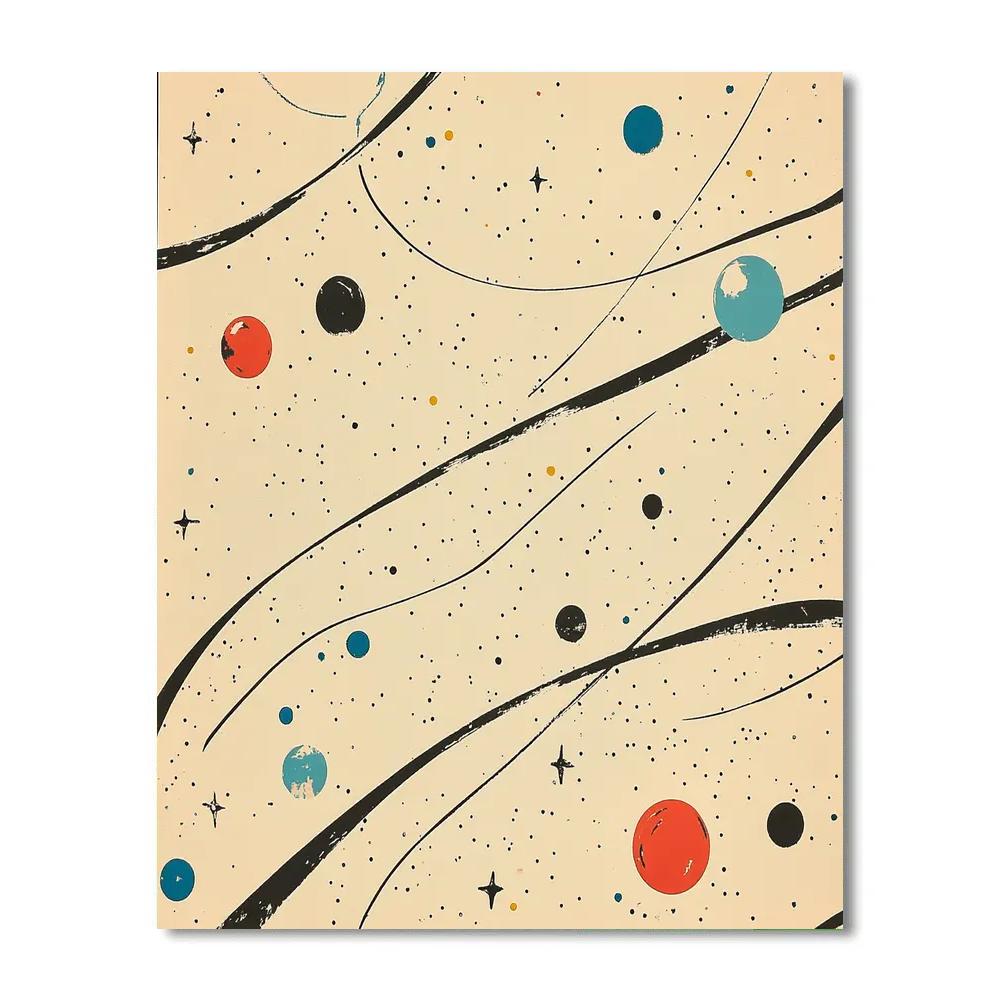 Joan Miro Inspired Dreamy Planetary Playground painting number kit