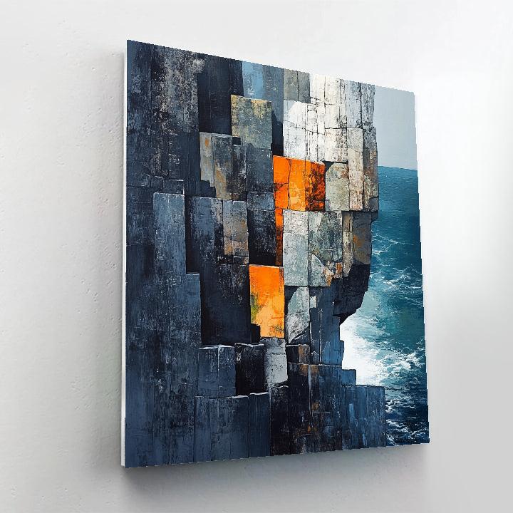 Jean-Paul Riopelle Inspired Basalt Coast With Ember Lichen Painting by numbers kit