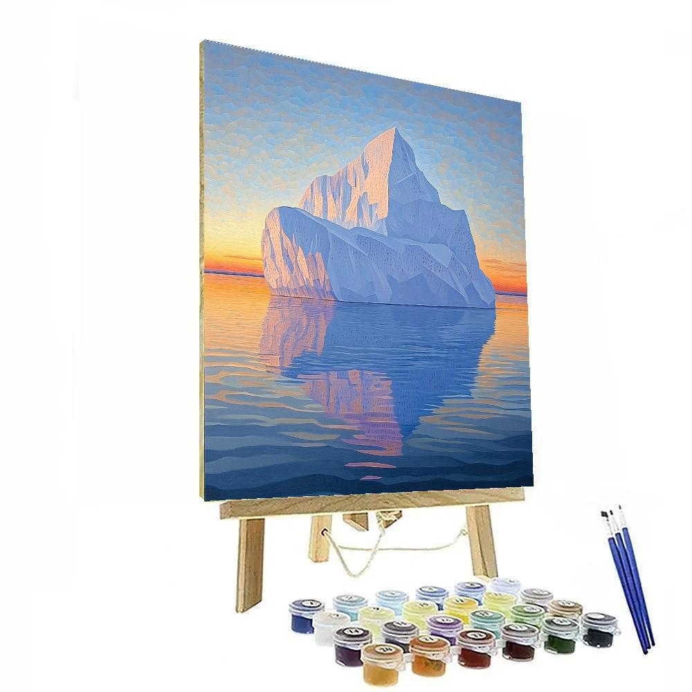 Lawren Harris Inspired Radiant Iceberg In Polar Dawn Stillness Paint by numbers kits