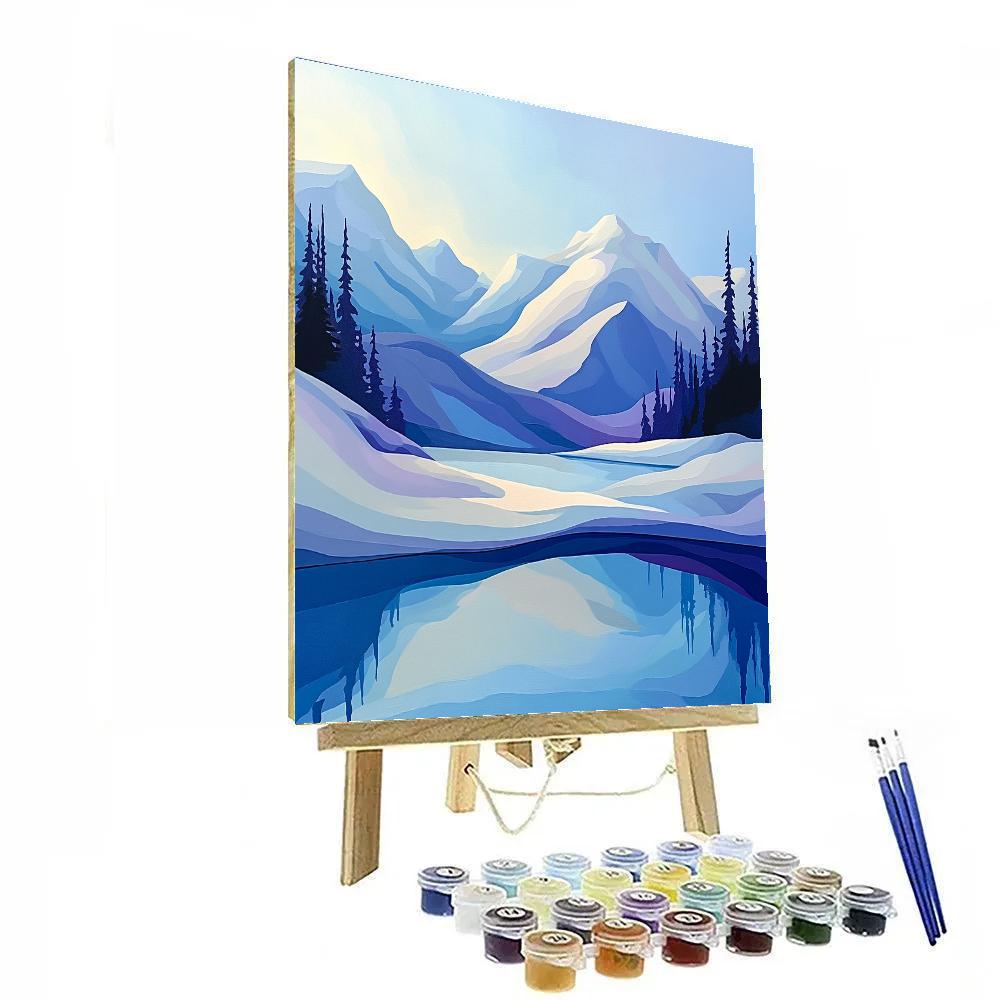 Lawren Harris Inspired Northern Ridge Above Silent Azure Lake Number painting