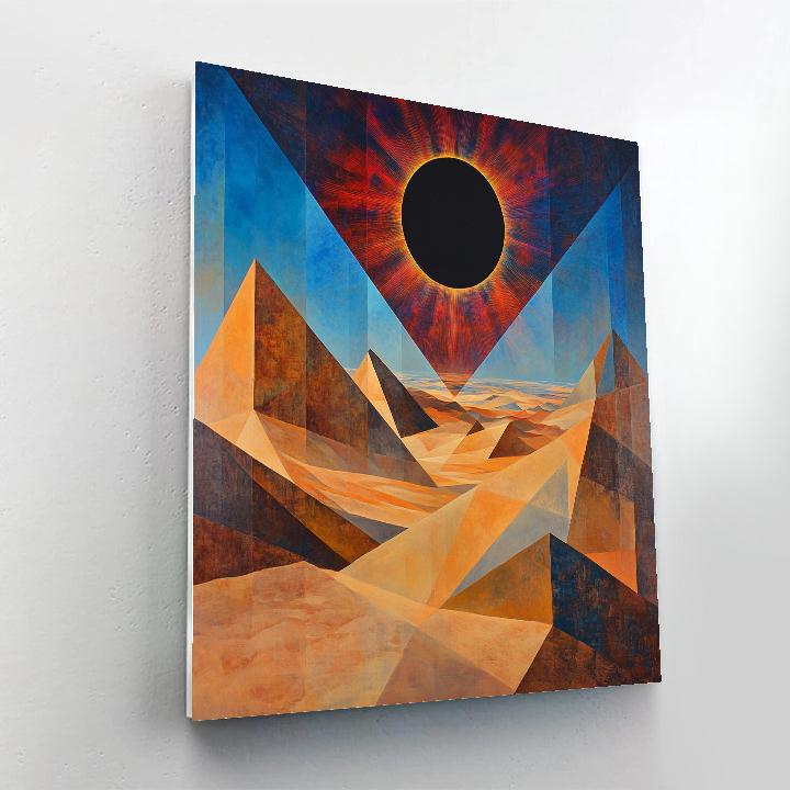 Pablo Picasso Inspired Prism Desert With Cubist Eclipse DIY paint by numbers