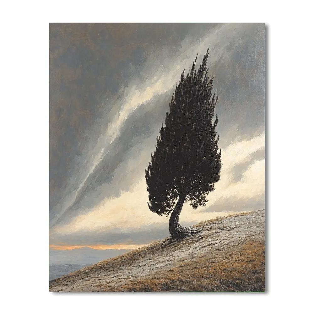 Michelangelo Inspired Cypress Tempest Painting by numbers kit