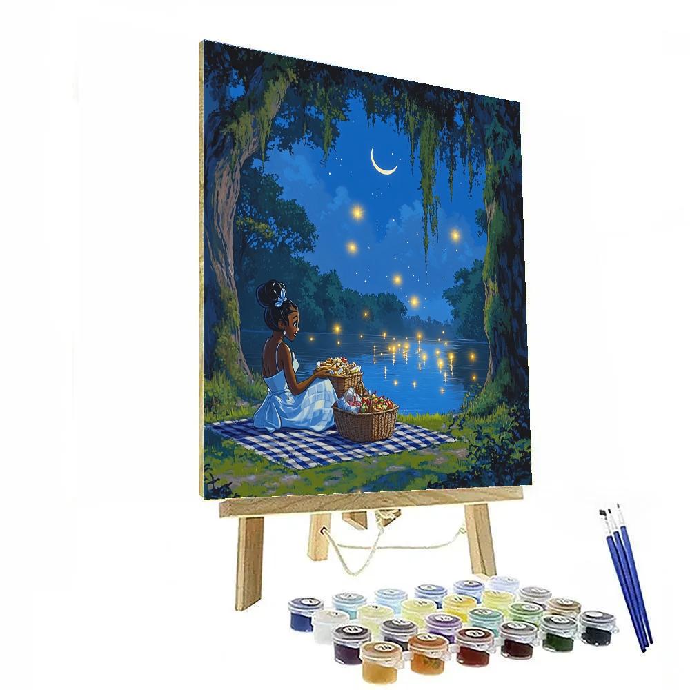 Princess Tiana Bayou Starlight Picnic Disney Inspired painting number kit