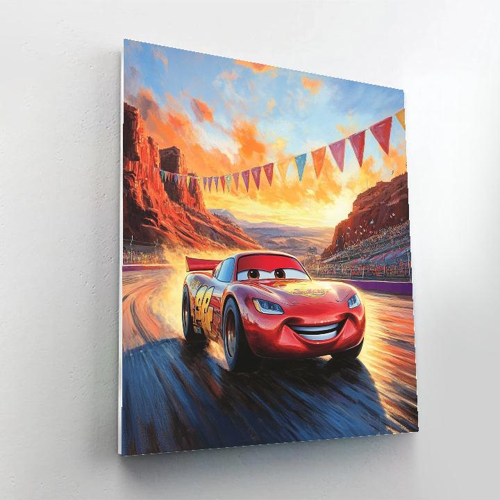Lightning McQueen Sunset Speedway Victory Disney Inspired Painting by numbers kit