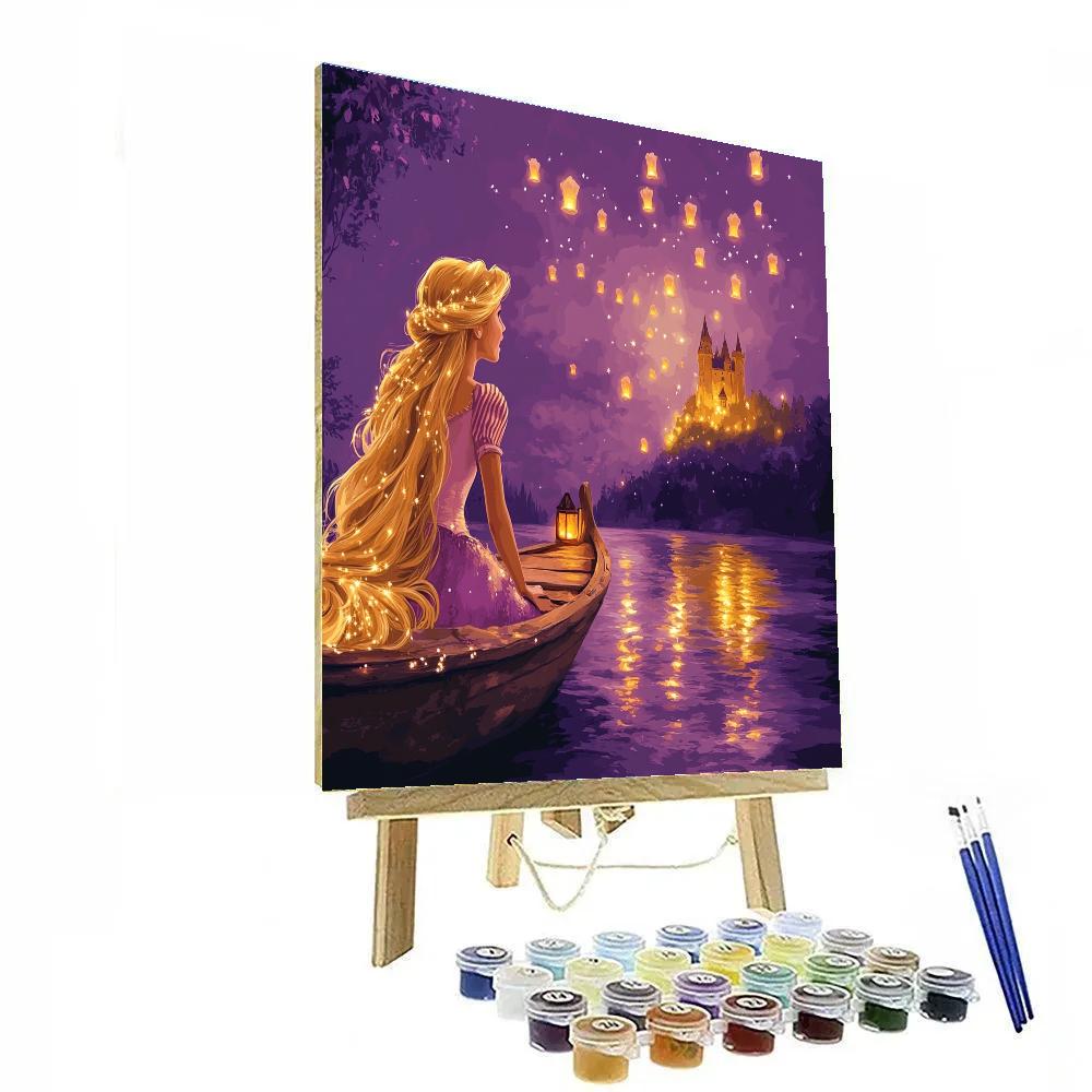 Rapunzel Lantern Dream Over The River Disney Inspired painting number kit