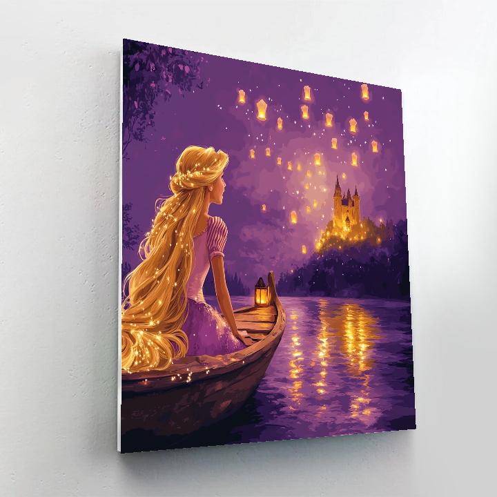 Rapunzel Lantern Dream Over The River Disney Inspired painting number kit