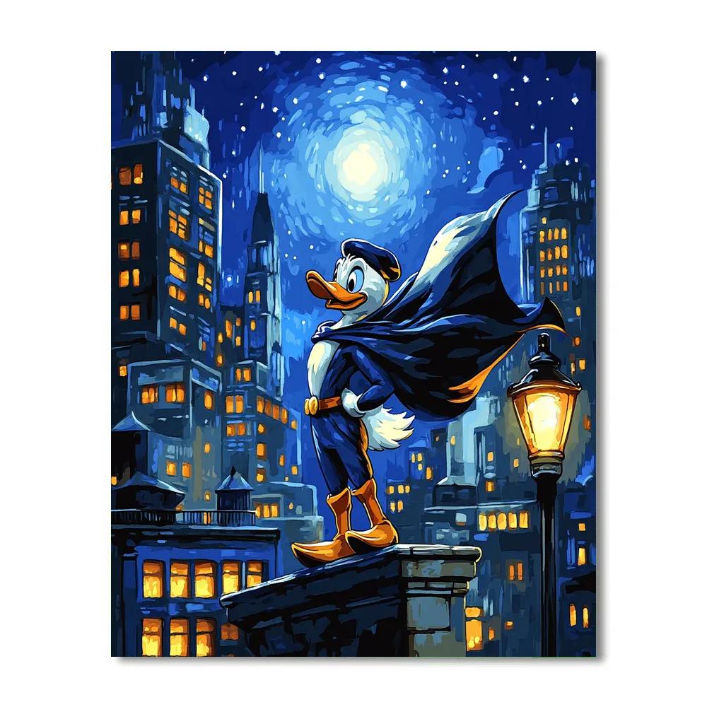 Darkwing Duck Rooftop Night Patrol Disney Inspired Number painting