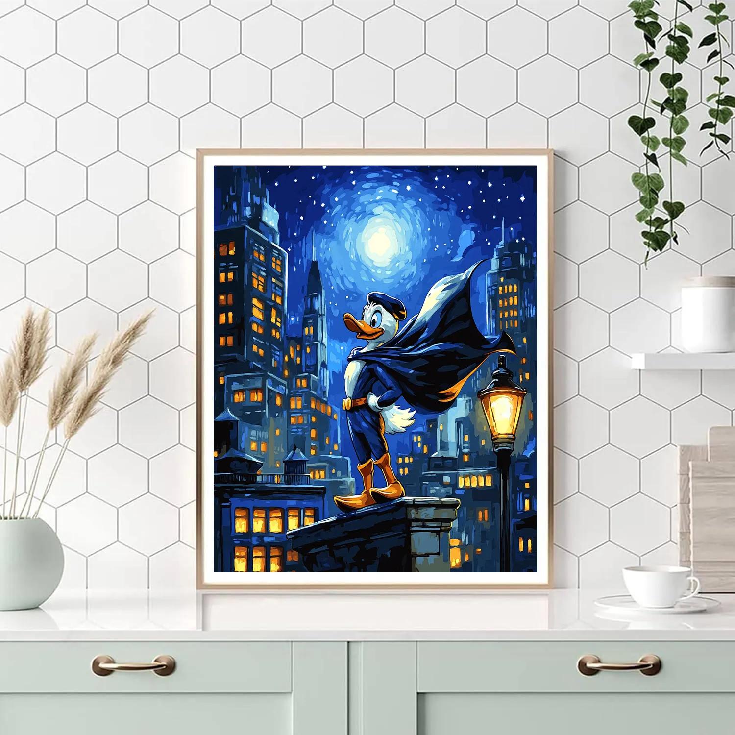 Darkwing Duck Rooftop Night Patrol Disney Inspired Number painting