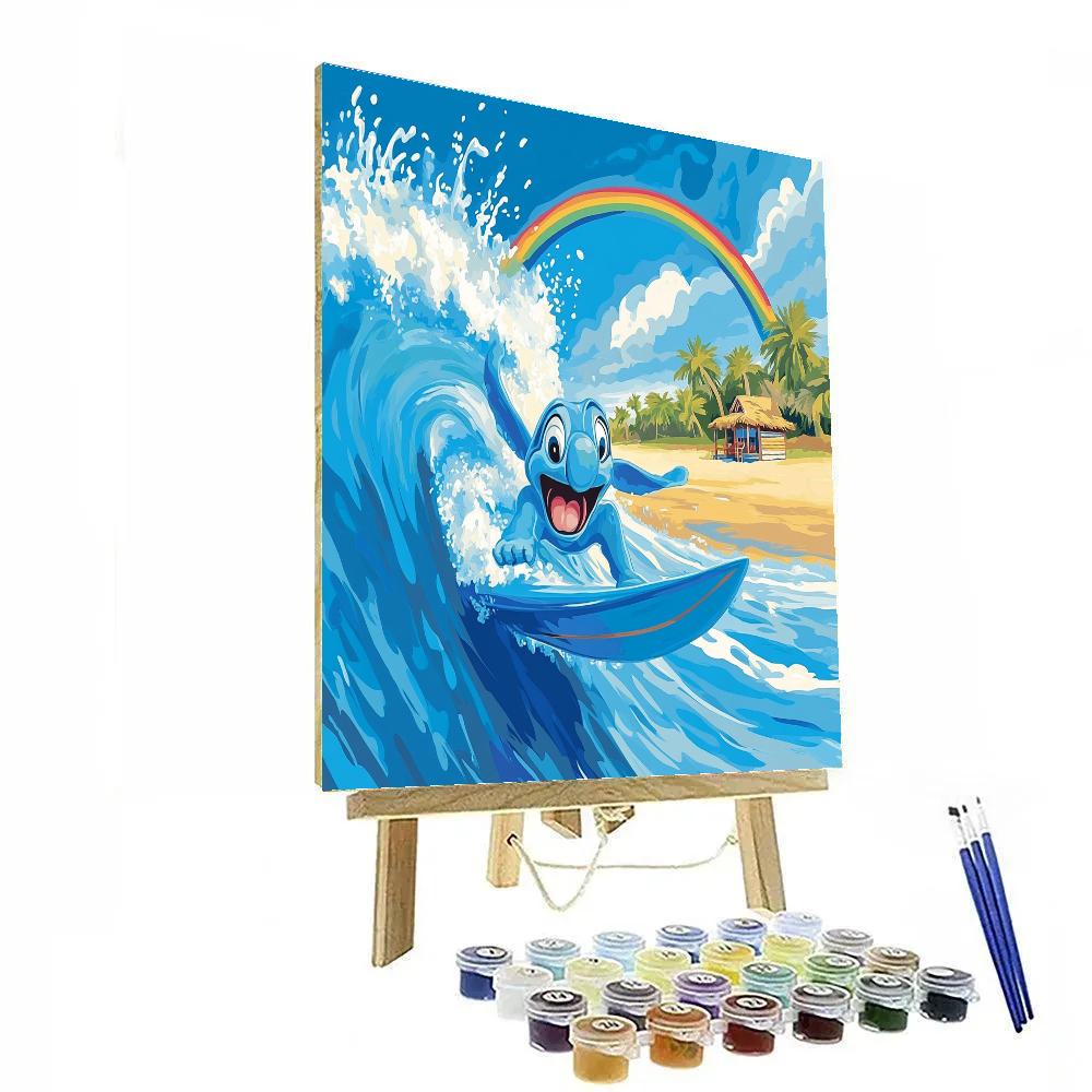 Stitch Tropical Surf Splash Disney Inspired DIY paint by numbers