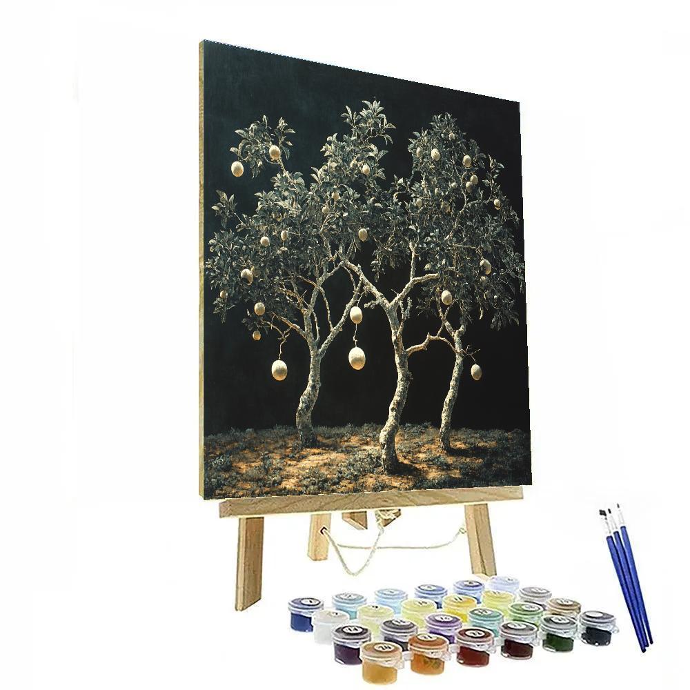 Caravaggio Inspired Lunar Orchard paint by color