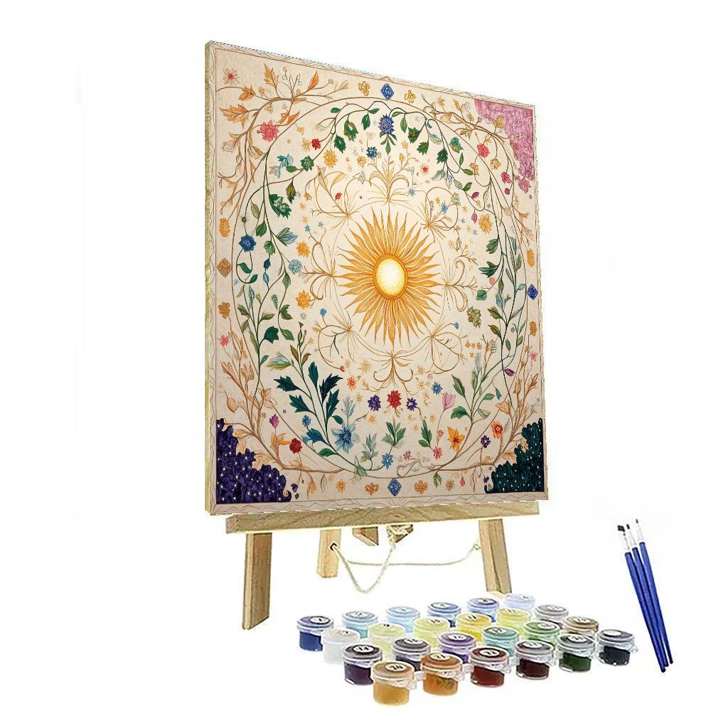 Alphonse Mucha Inspired Celestial Seasons Tapestry Painting by numbers kit