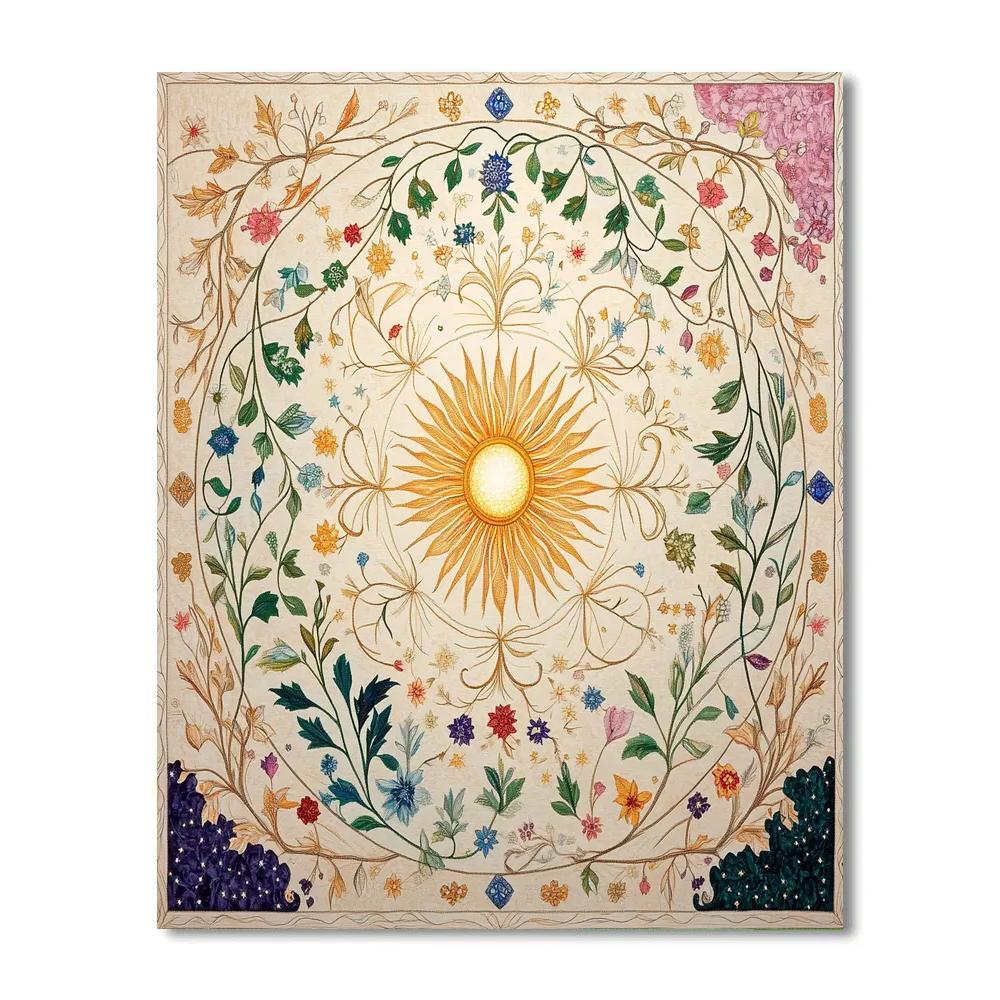 Alphonse Mucha Inspired Celestial Seasons Tapestry Painting by numbers kit