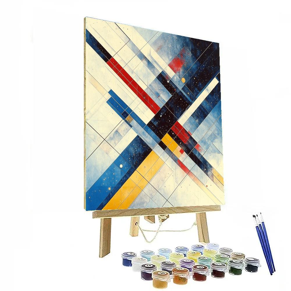 Kazimir Malevich Inspired Cosmic Vector Field Paint by numbers art