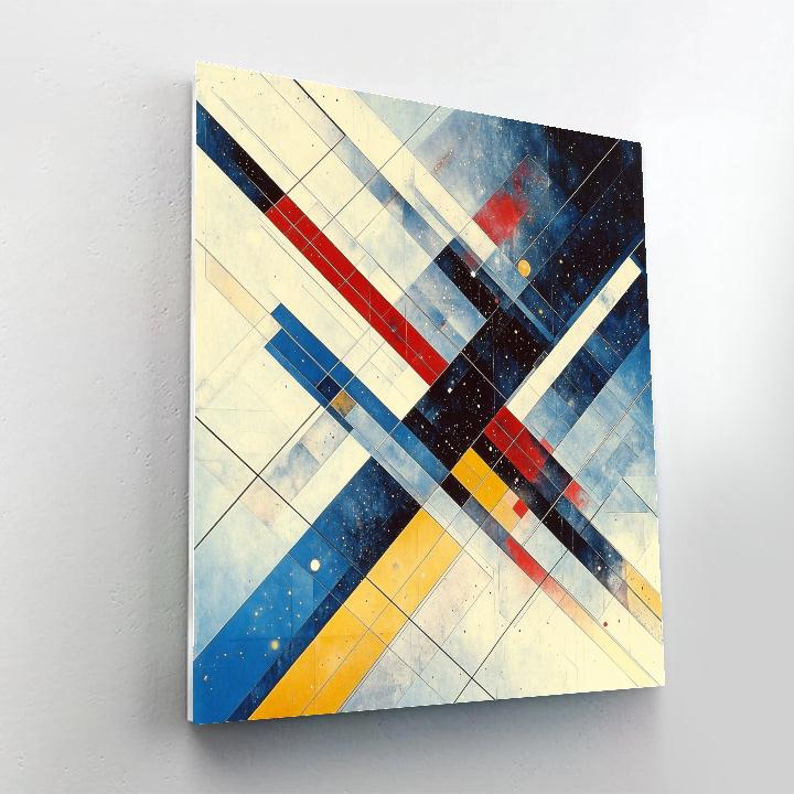 Kazimir Malevich Inspired Cosmic Vector Field Paint by numbers art