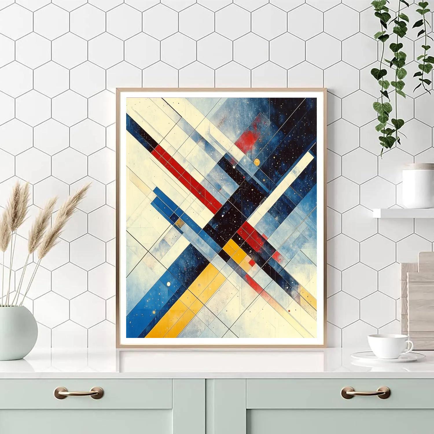 Kazimir Malevich Inspired Cosmic Vector Field Paint by numbers art