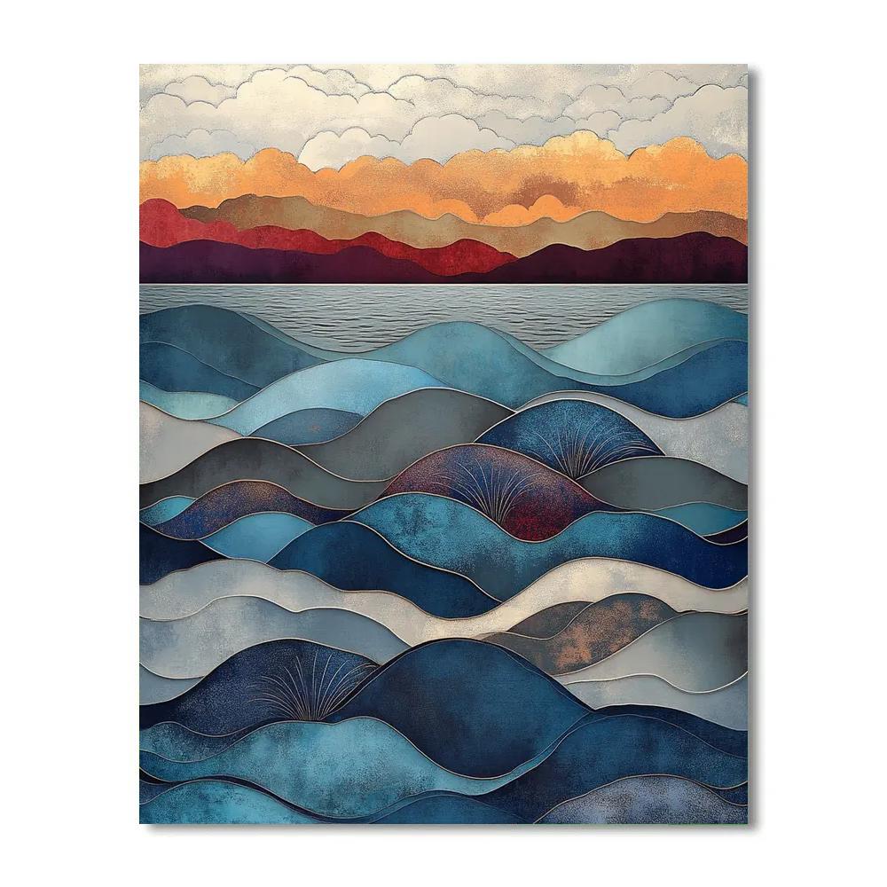 Hiroshige Inspired Autumn Tidal Currents Paint by numbers art