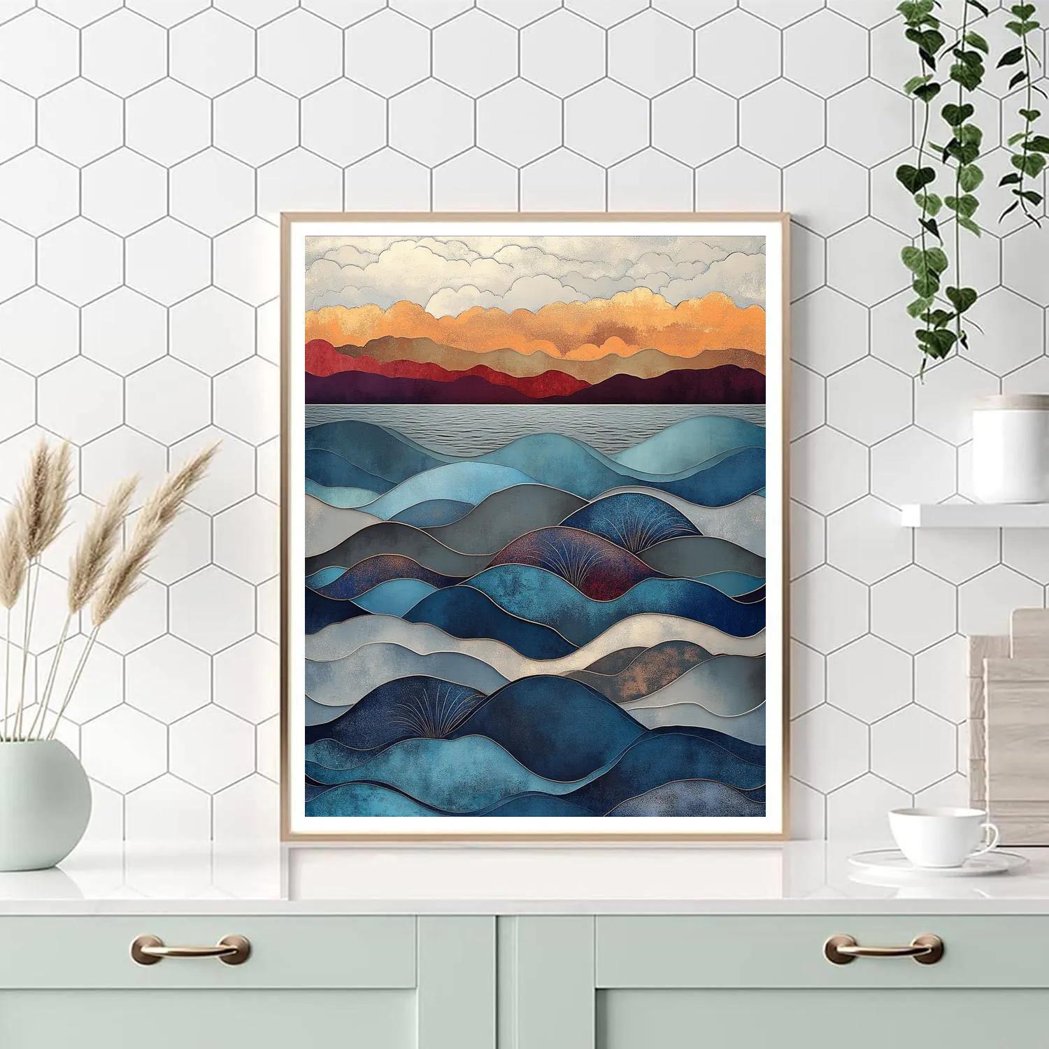 Hiroshige Inspired Autumn Tidal Currents Paint by numbers art