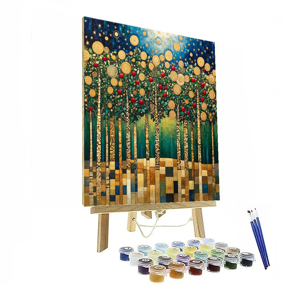 Gustav Klimt Inspired Golden Orchard Constellations Painting by numbers kit