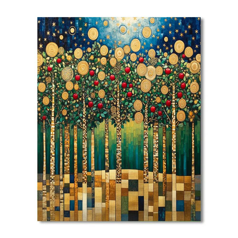 Gustav Klimt Inspired Golden Orchard Constellations Painting by numbers kit