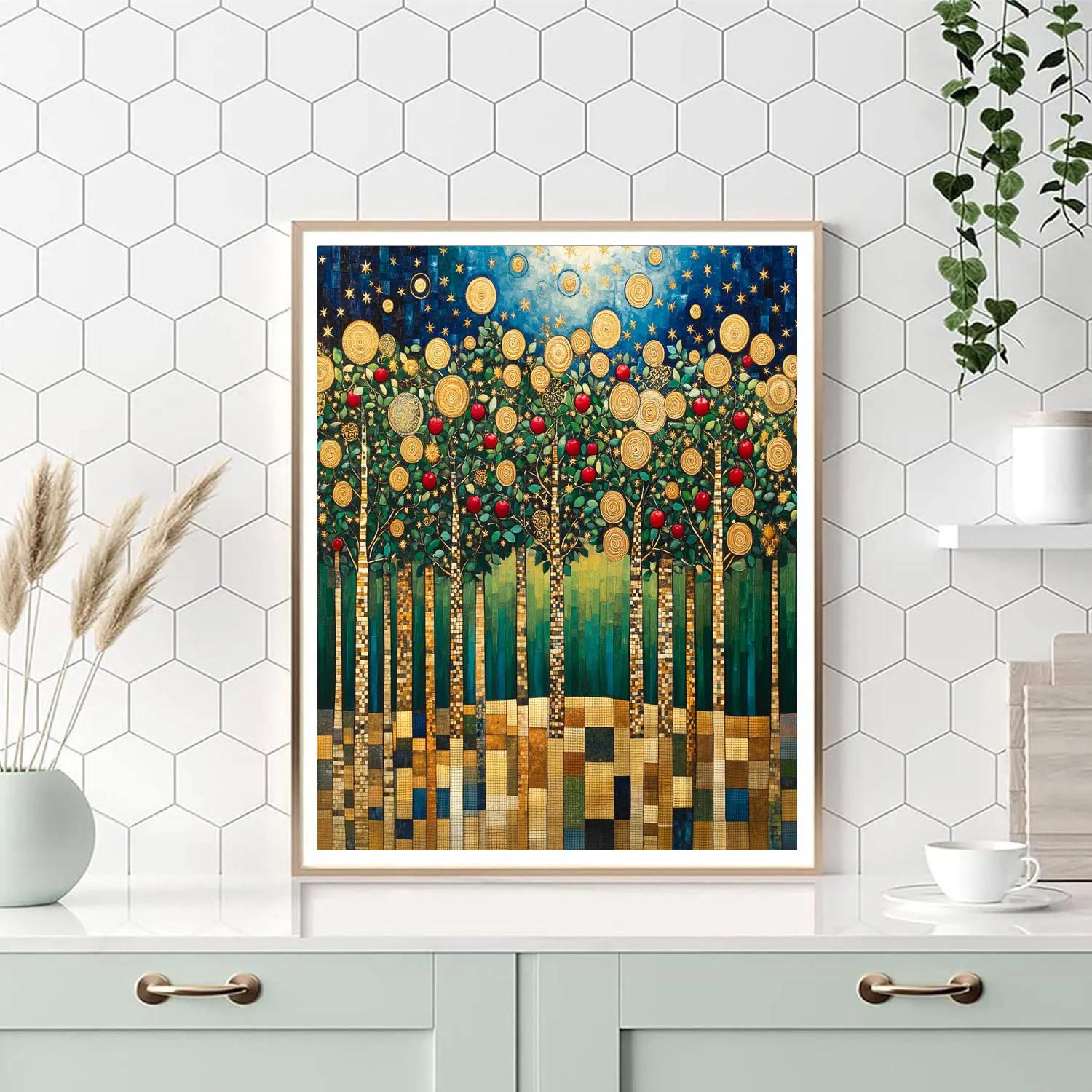 Gustav Klimt Inspired Golden Orchard Constellations Painting by numbers kit