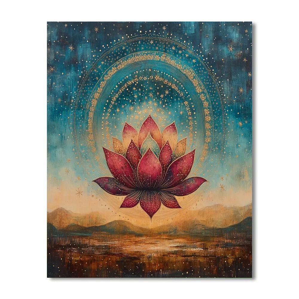 Nandalal Bose Inspired Cosmic Lotus Of Dawn DIY paint by numbers