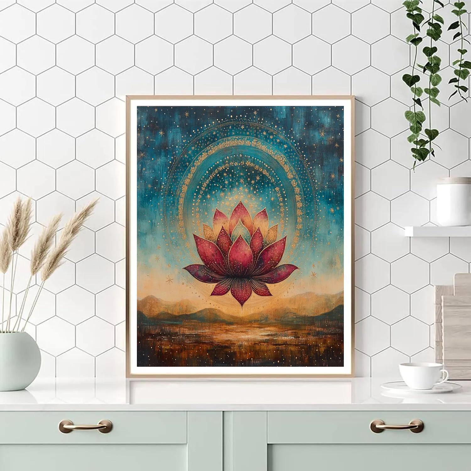 Nandalal Bose Inspired Cosmic Lotus Of Dawn DIY paint by numbers