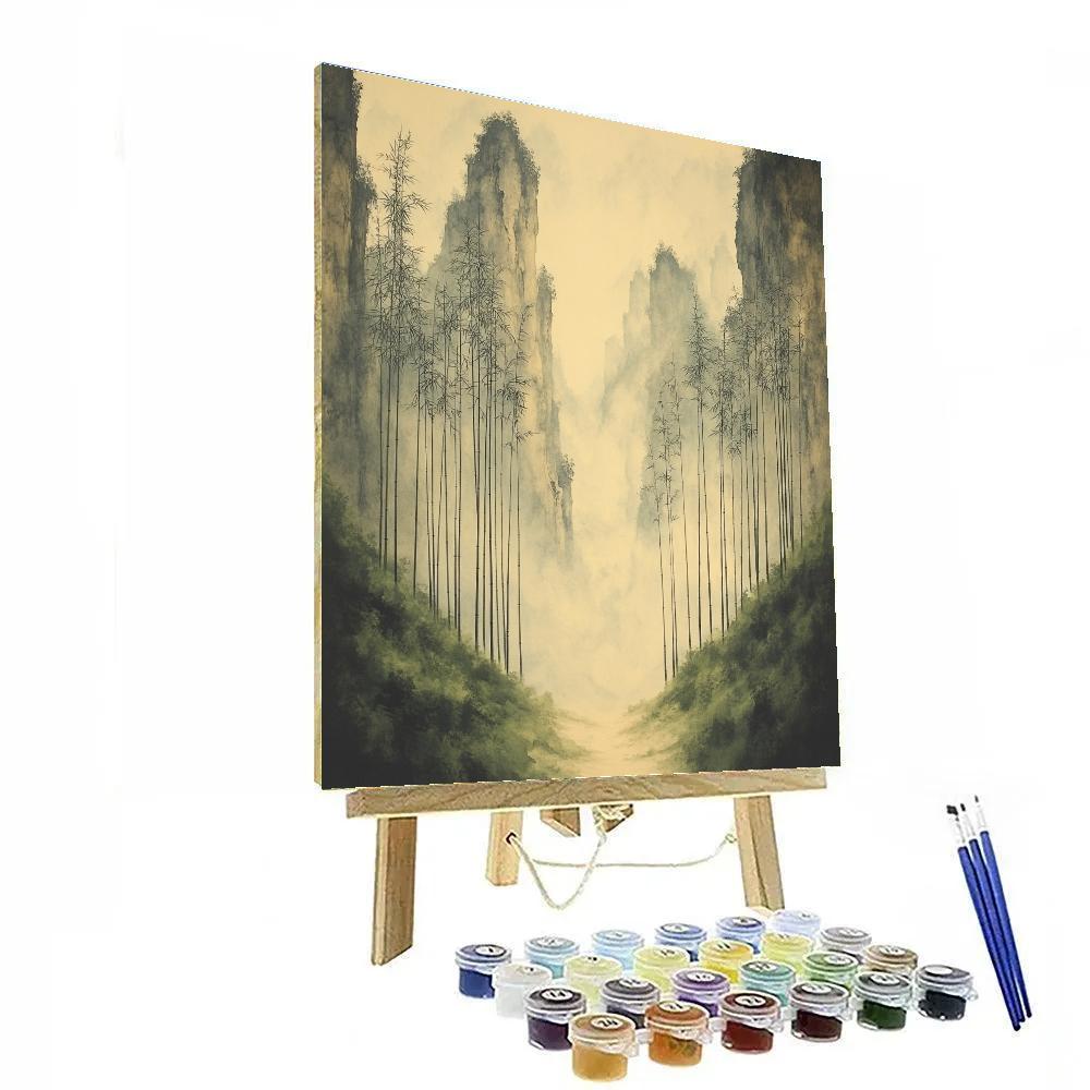 Zhao Mengfu Inspired Whispering Bamboo In Empty Valley paint by numbers
