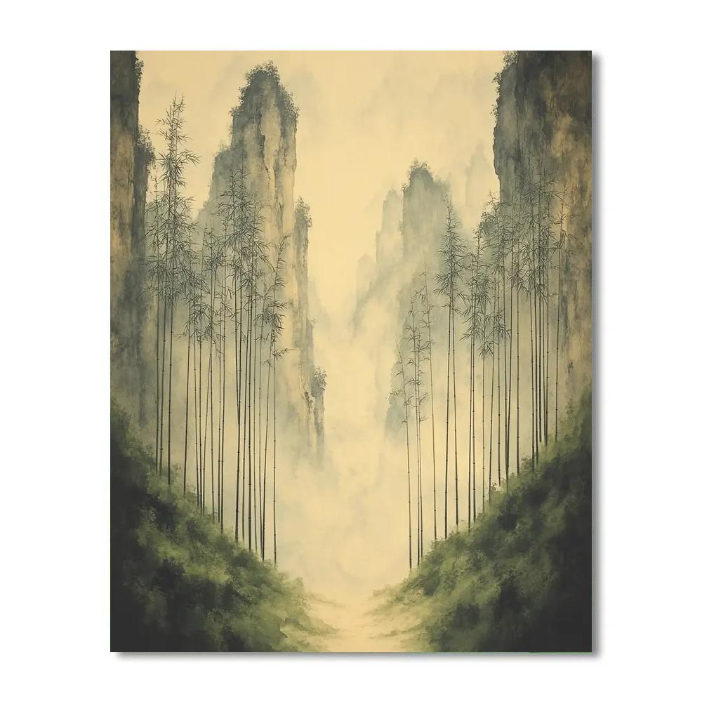 Zhao Mengfu Inspired Whispering Bamboo In Empty Valley paint by numbers