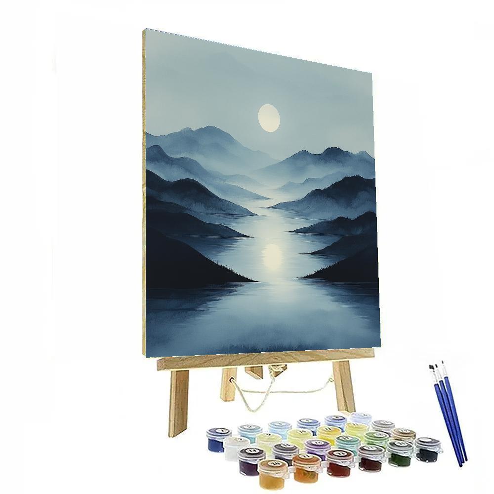 Zhao Mengfu Inspired Moonlit River Of Flowing Poems Paint by numbers art