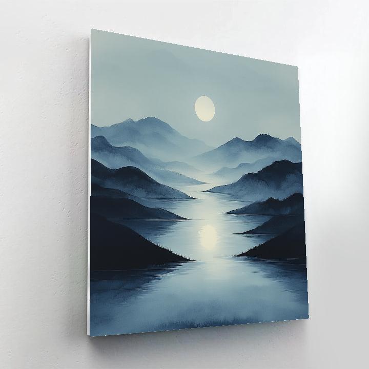 Zhao Mengfu Inspired Moonlit River Of Flowing Poems Paint by numbers art