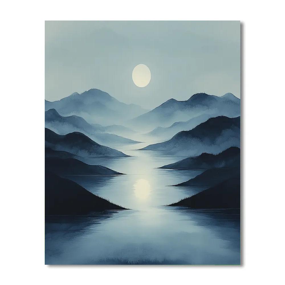 Zhao Mengfu Inspired Moonlit River Of Flowing Poems Paint by numbers art