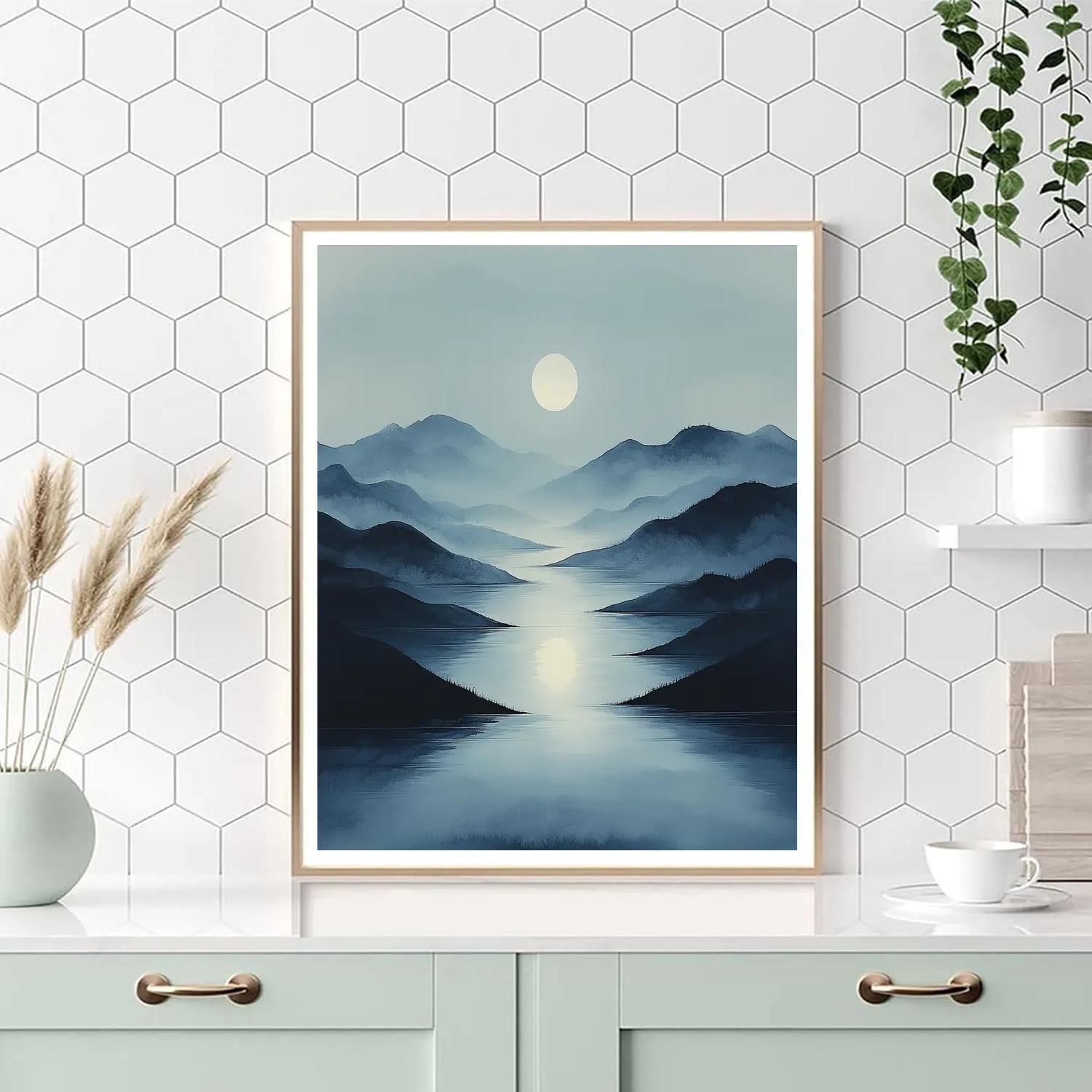 Zhao Mengfu Inspired Moonlit River Of Flowing Poems Paint by numbers art