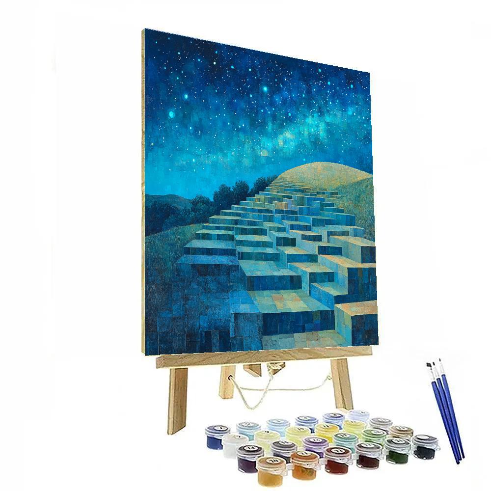 Paul Cézanne Inspired Cosmic Terraces Of Starlight Numbered painting kits