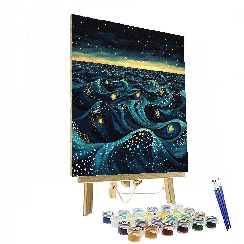 Yayoi Kusama Inspired Infinite Tidal Cosmos Numbered painting kits