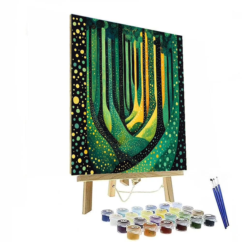 Yayoi Kusama Inspired Pulsating Forest Of Dots Painting by numbers kit