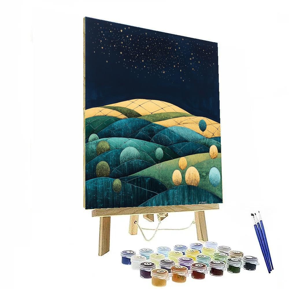 Paul Cézanne Inspired Celestial Orchard Of Light Planes paint by number