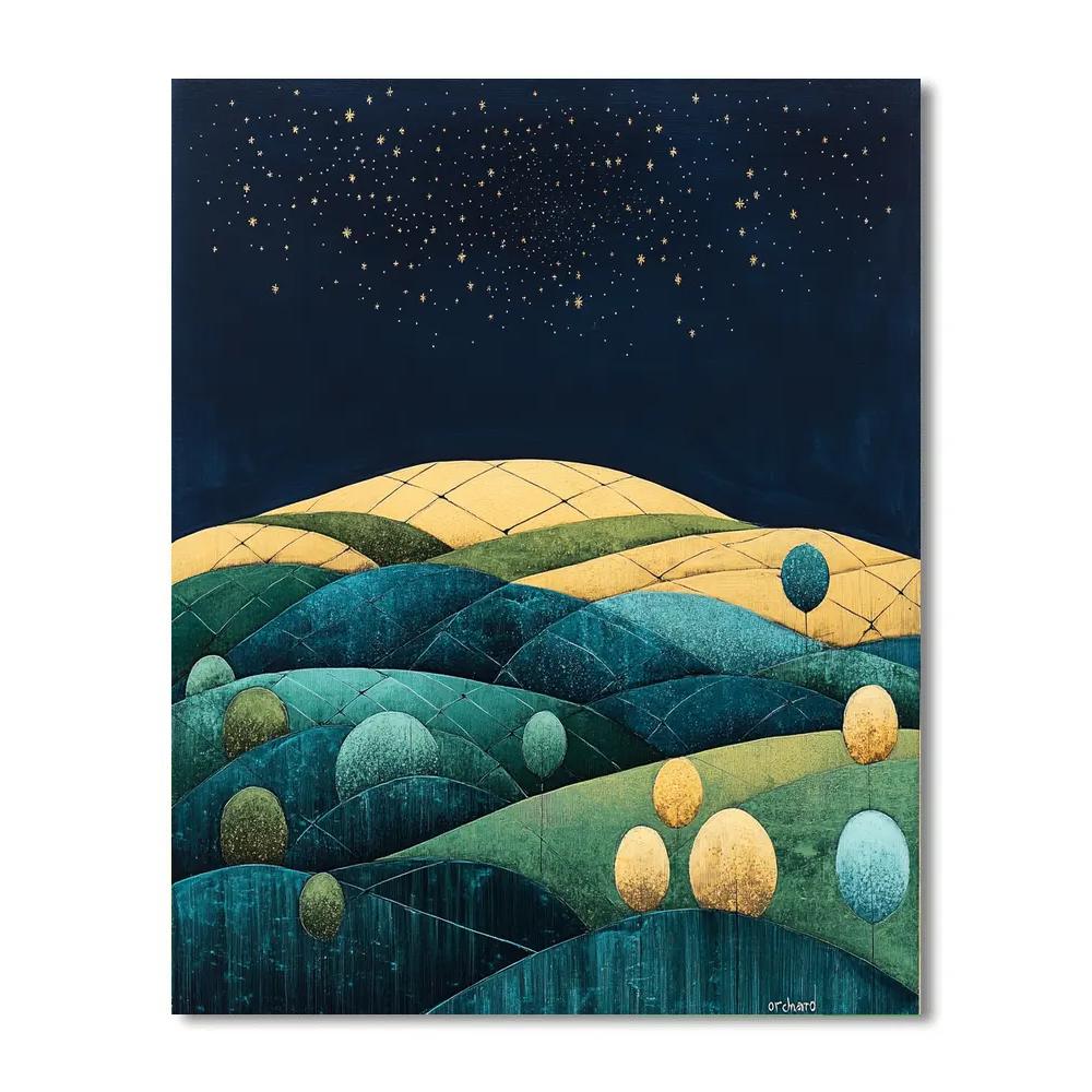 Paul Cézanne Inspired Celestial Orchard Of Light Planes paint by number