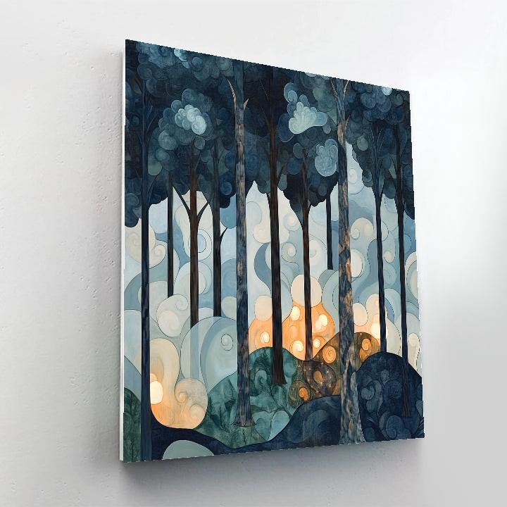Max Ernst Inspired Nocturnal Forest Of Shifting Bark paint by color