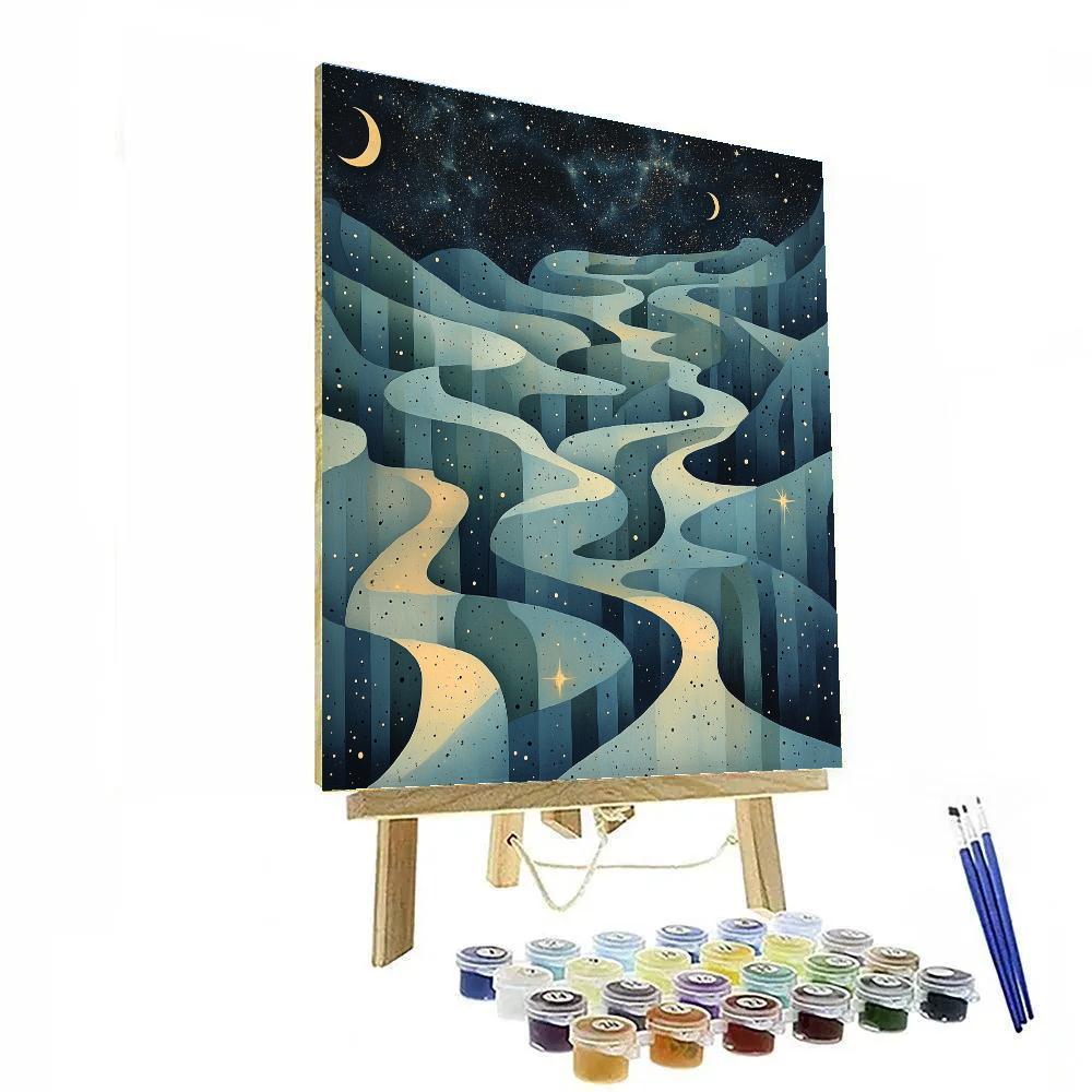 Max Ernst Inspired Celestial Labyrinth Of Drifting Moons Paint by numbers art