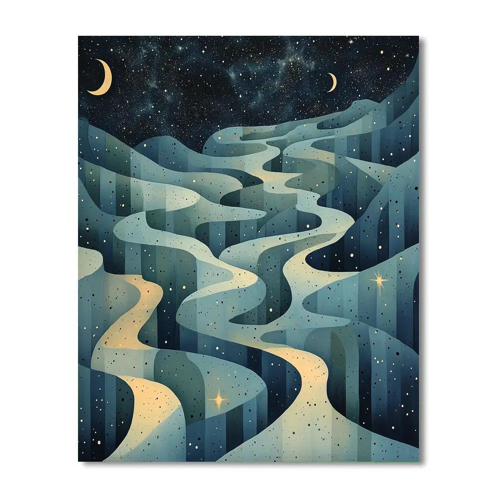 Max Ernst Inspired Celestial Labyrinth Of Drifting Moons Paint by numbers art