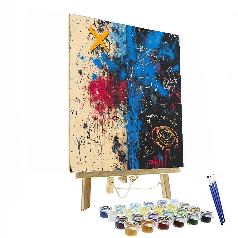 Jean-Michel Basquiat Inspired Cosmic Noise Of The Void paint by numbers