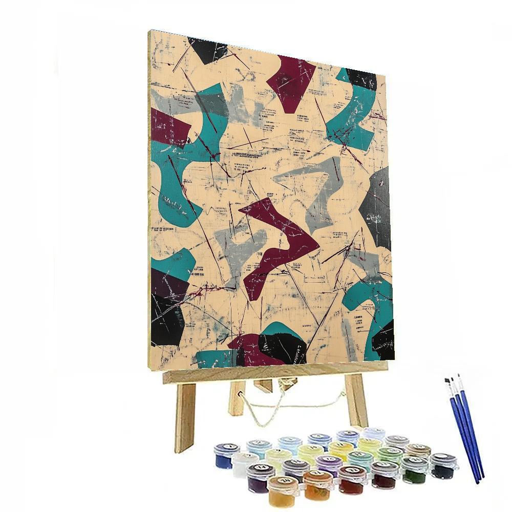 Jean-Michel Basquiat Inspired Fractured Inner Landscapes paint by number