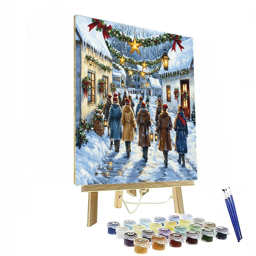 Starlit Village Carol Walk Painting by numbers kit